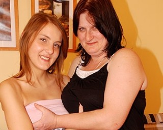 Naughty old and young lesbians have fun
