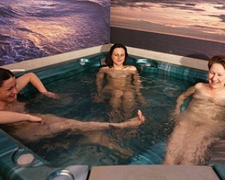 Take a peek at these lovely mature ladies at the sauna
