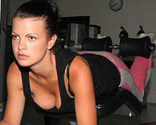 Mature ladies sweating naked at the gym